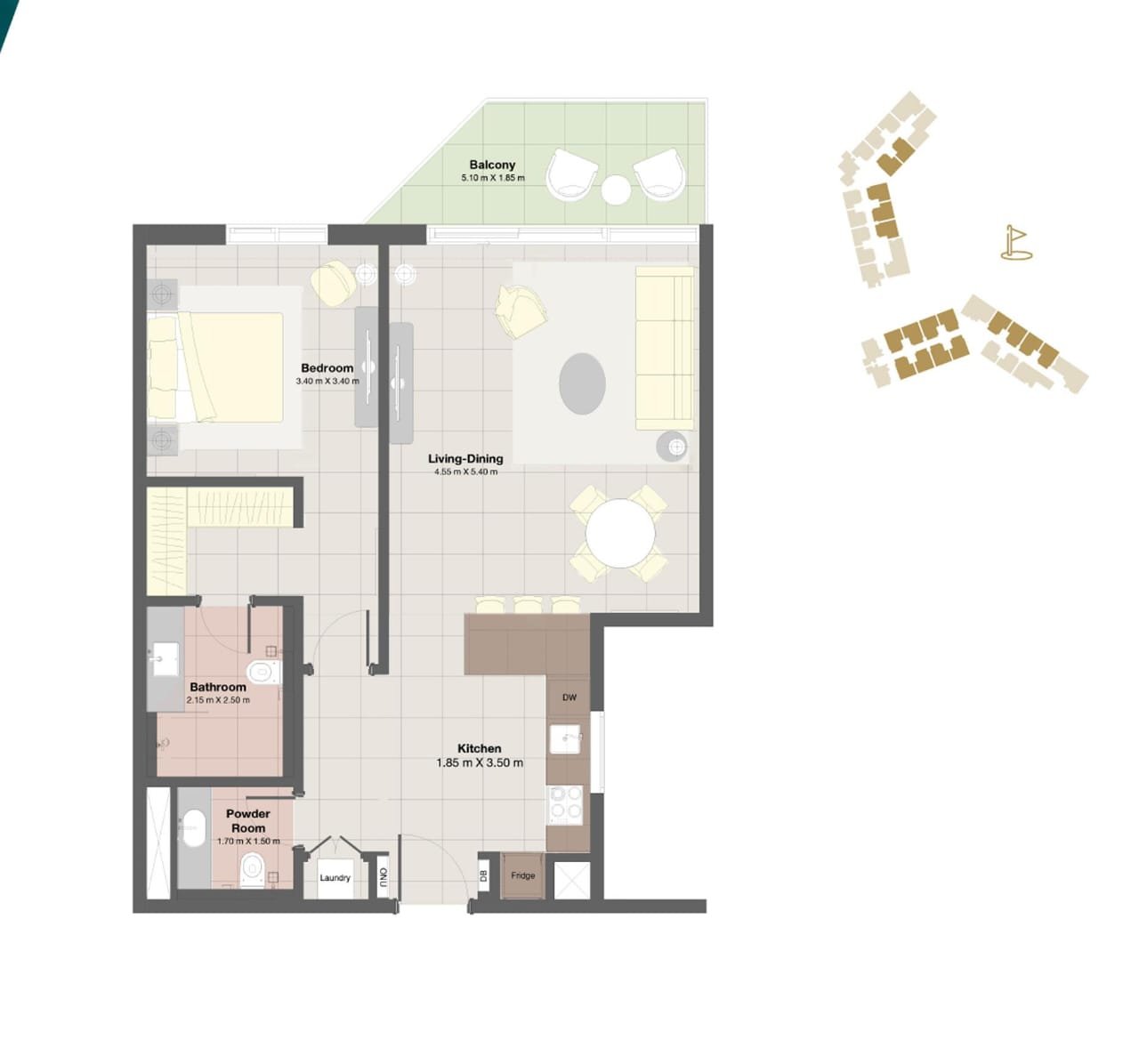 Own your ideal apartment in the heart of the Golf Links neighborhood.
Приобретите свою идеальную квартиру в сердце района Golf Links